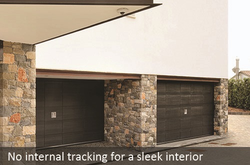 No internal tracking on Silvelox up and over and overlap garage doors